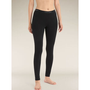 ICEBREAKER Women's Merino 200 Oasis Thermal Leggings XS Black Elastic Waist NWT